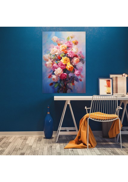 Akan Gül Izlenimci Duvar Sanatı - Kanayan Çiçekler Kanvas Tablo modelleri