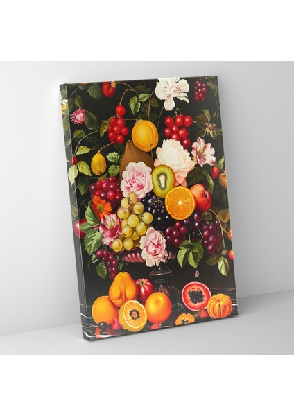 Pop Art Still Life Fruits And Flowers Duvar Dekorasyonu - Klasizm ve Pop Art Kanvas Duvar Sanatı Ev Dekorasyonu