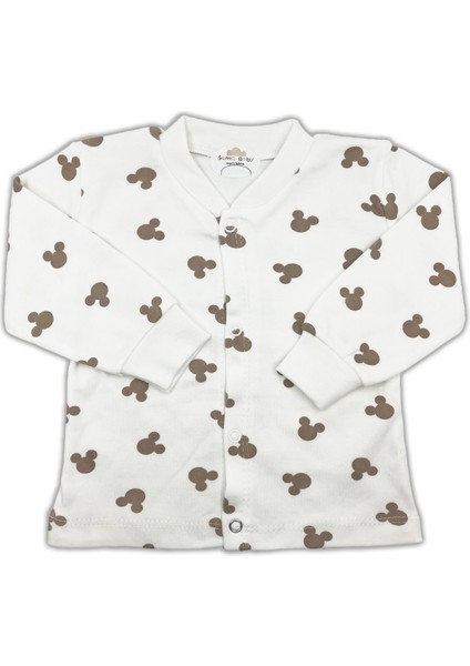 Edolika Sema Baby Mickey Mouse Bebek Pijama Takımı - Ekru 6-9 Ay fiyatları