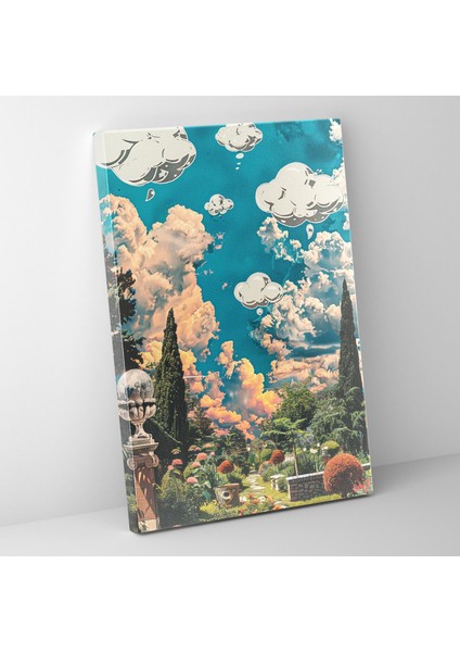 Rönesans Bahçesi Pop Art Duvar Tablosu - Klasizm ve Popart Kanvas Tablo Ev Dekorasyonu