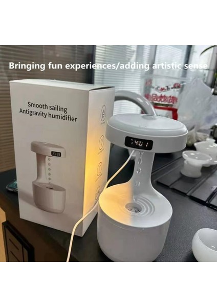 Anti Yerçekimi Nemlendirici Su Damlası Geri Akışı Sessiz Masa Üstü Dekorasyonu Yoğun Sis