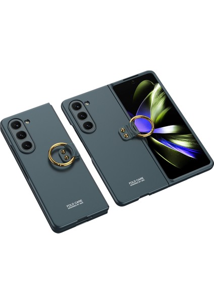Galaxy Z Fold 5 Kılıf Lüks Kıpta Yüzüklü Flip Sert Kapak