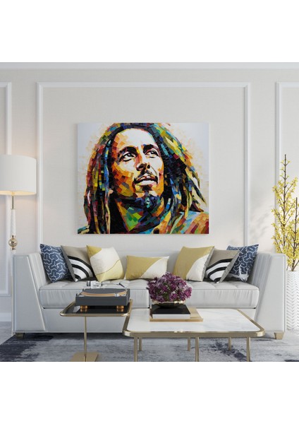 Bob Marley Kanvas Tablo - Renkli Mozaik Duvar Sanatı - Ev Dekorasyonu Için Bob Marley Duvar Sanatı Renkli Mozaik fiyatları