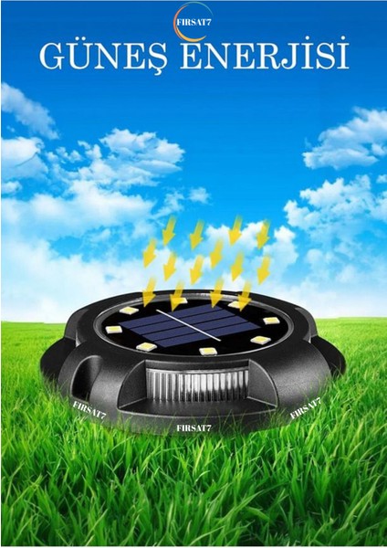 Yeni 4 Adet Solar Güneş Enerjili 8+4 Rgb Ledli Kazıklı Peyzaj Bahçe Aydınlatması Rgb Saplamalı LED indirimleri