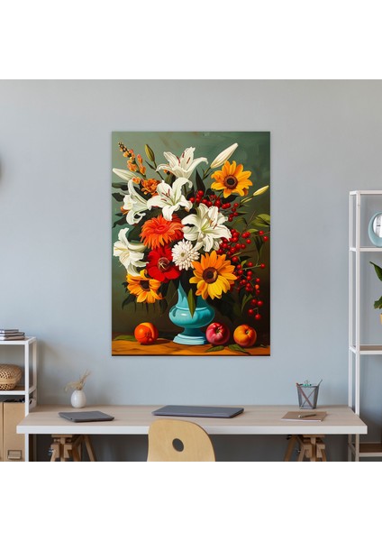 Çiçek Desenli Pop Sanat Kanvas Tablo - Klasizm ve Pop Sanat Ev Dekorasyonu Çiçek Desen Pop Sanat modelleri