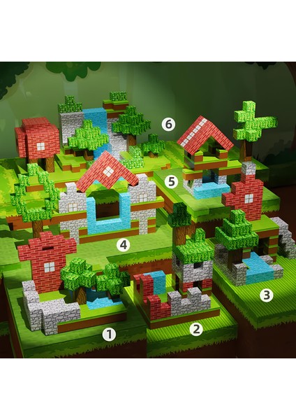 Minecraft Manyetik Küpler - 200 Parça Zeka Geliştirici Blok Oyuncak 3+ Yaş Eğitici Oyuncak Seti fiyatları