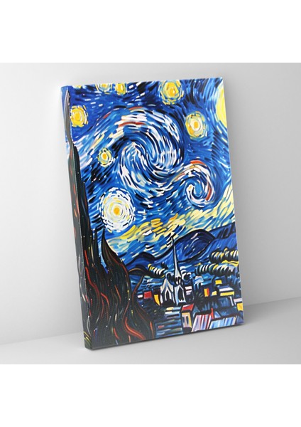 Yıldızlı Gece Yeniden Tasarım Duvar Dekorasyonu - Klasik ve Popart Ev Dekorasyonu Kanvas Tablo Sanatı Yıldızlı Gece Yeniden Tasarım