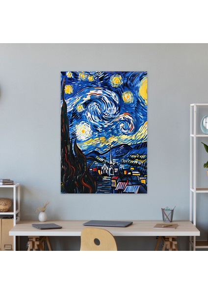 Yıldızlı Gece Yeniden Tasarım Duvar Dekorasyonu - Klasik ve Popart Ev Dekorasyonu Kanvas Tablo Sanatı Yıldızlı Gece Yeniden Tasarım fiyatları