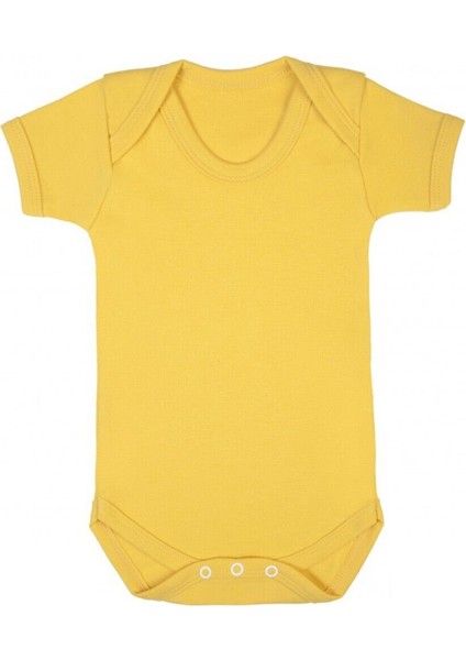 Edolika Sema Baby Prematüre Yarım Kol penye Çıtçıtlı Badi - Sarı