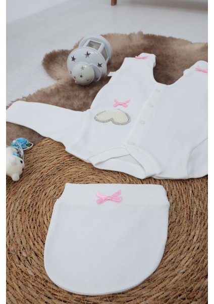 Edolika Sema Baby Pamuklu Bebek Tulum Seti 0-3 Ay - Love fiyatları