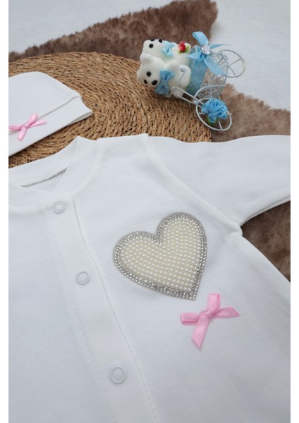 Edolika Sema Baby Pamuklu Bebek Tulum Seti 0-3 Ay - Love modelleri