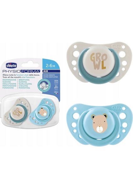 Edolika Chicco Physioforma Air 2'li Silikon Emzik 2-6 Ay Erkek