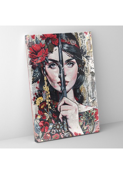 Graffiti Ortaçağ Duvar Halısı Dekorasyonu - Klasik ve Popart Klasikizm ile Pop Art Duvar Dekorasyonu Kanvas Tablo Sanatı