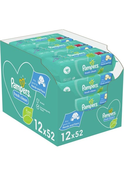 Edolika Prima Pampers Baby Yenidoğan Fresh Clean Islak Havlu 52X12 Adet (624 Yaprak)