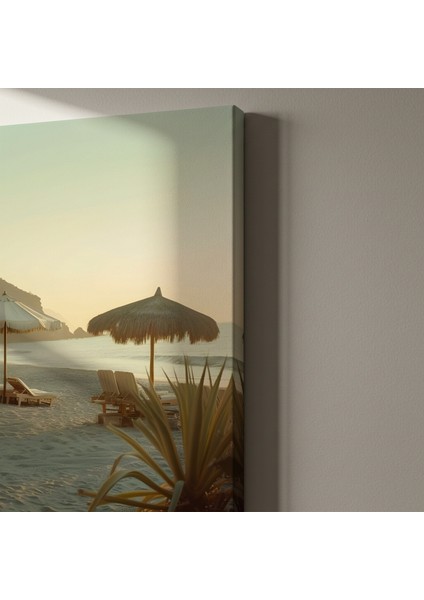 Sahil Günbatımı Plaj Manzarası Tablosu indirimleri