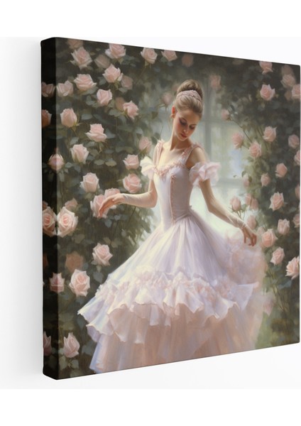 Romantik Bale Balerin Kanvas Tablo - Ev Dekorasyonu Zarif Duvar Sanatı