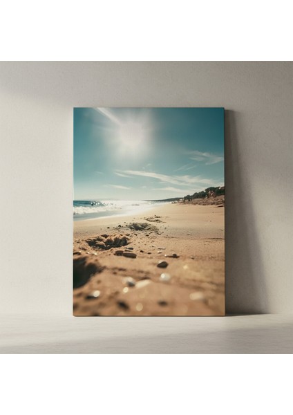 Plaj Kum Güneş Manzarası Tablosu fiyatları