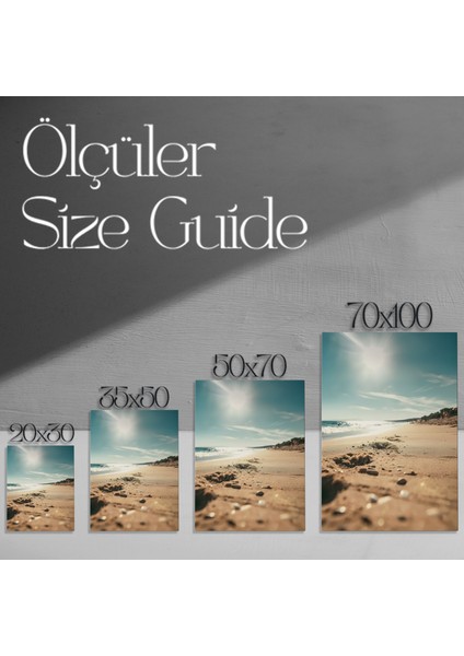 Plaj Kum Güneş Manzarası Tablosu modelleri