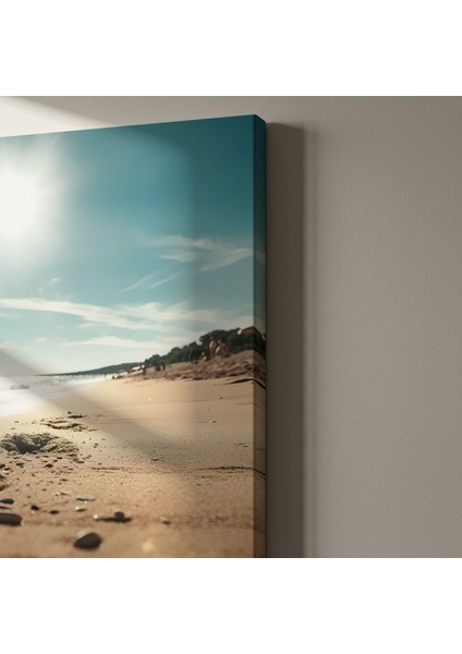 Plaj Kum Güneş Manzarası Tablosu indirimleri