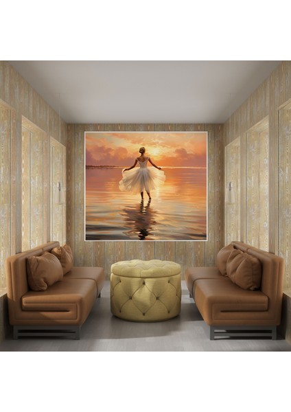 Huzurlu Gün Batımı Balerin Kanvas Tablo - Balerin Yağlı Boya Duvar Sanatı fiyatları