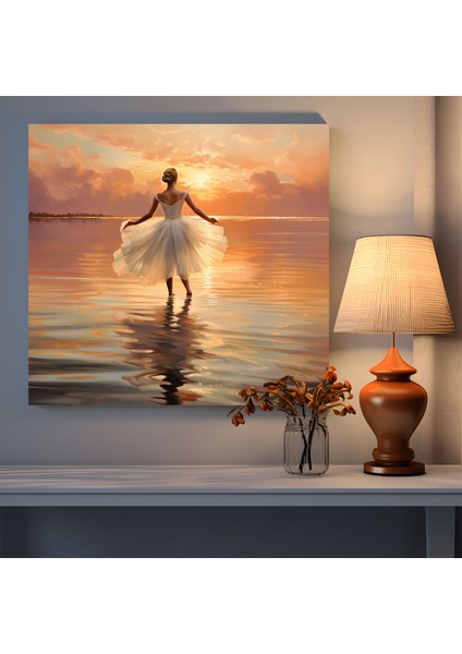 Huzurlu Gün Batımı Balerin Kanvas Tablo - Balerin Yağlı Boya Duvar Sanatı modelleri