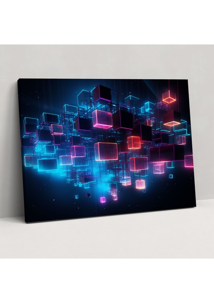 Gelecek Odaklı Blockchain Kanvas Tablo - Ev Dekorasyonu Duvar Dekorasyonu