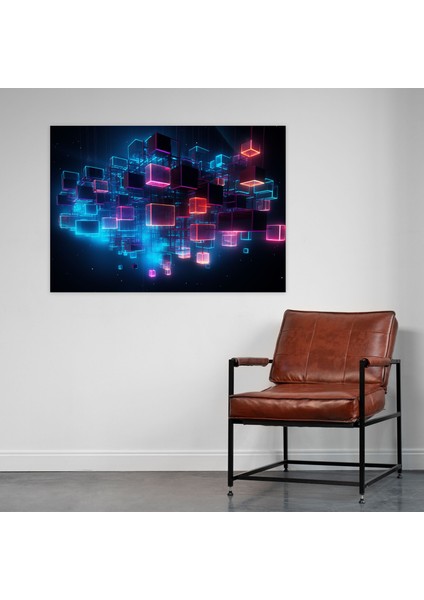 Gelecek Odaklı Blockchain Kanvas Tablo - Ev Dekorasyonu Duvar Dekorasyonu modelleri