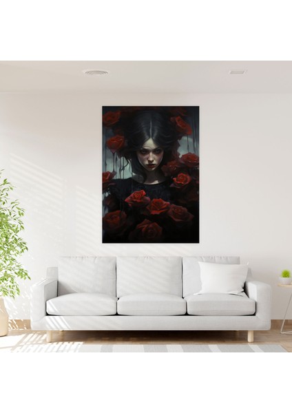 Kanayan Çiçekler Kanvas Tablo - Kanayan Çiçekler Ürkütücü Siyah Güller fiyatları