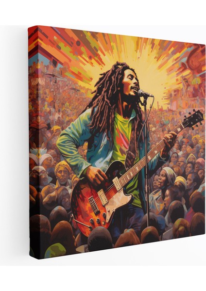 Bob Marley Duvar Dekorasyonu - Psikedelik Konser Kanvas Tablo - Bob Marley Kutlama Duvar Sanatı Duvar Dekorasyonu