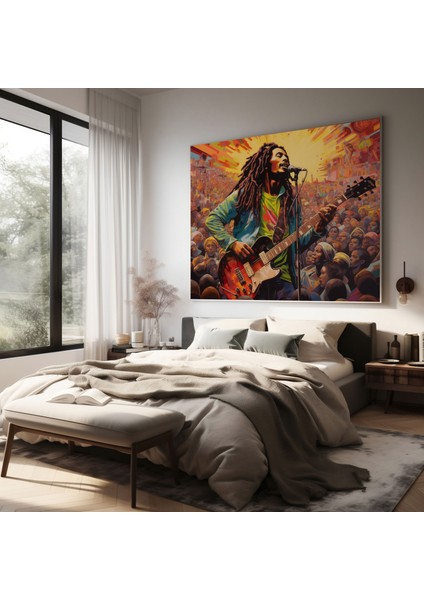 Bob Marley Duvar Dekorasyonu - Psikedelik Konser Kanvas Tablo - Bob Marley Kutlama Duvar Sanatı Duvar Dekorasyonu fiyatları