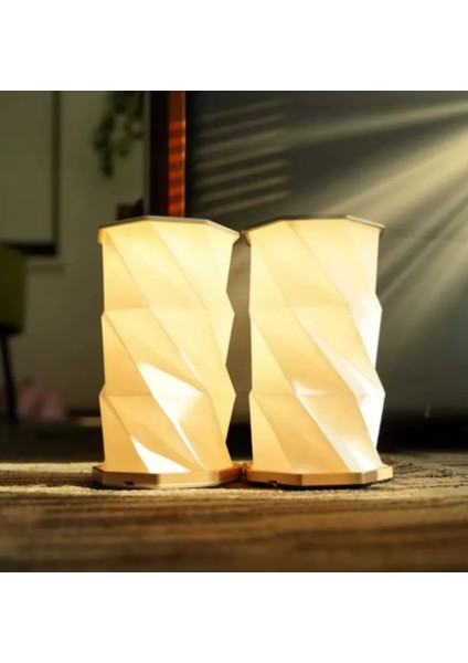 Dönen Kitap Işığı Abs Ahşap ve Kağıt Lamba Taşınabilir USB Şarj Edilebilir modelleri