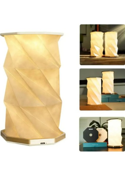 Dönen Kitap Işığı Abs Ahşap ve Kağıt Lamba Taşınabilir USB Şarj Edilebilir indirimleri