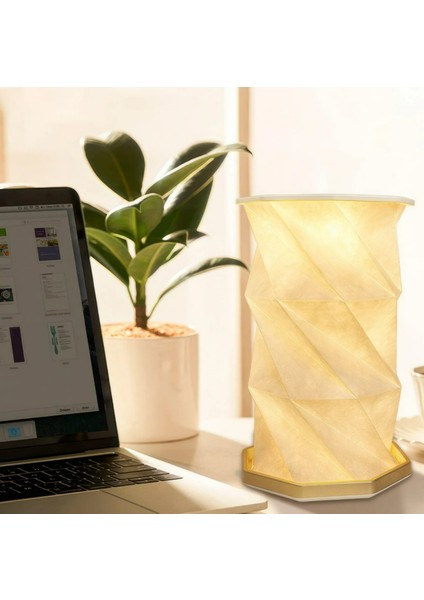 Dönen Kitap Işığı Abs Ahşap ve Kağıt Lamba Taşınabilir USB Şarj Edilebilir