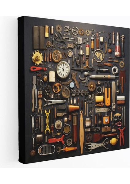 Berber Araçları Koleksiyonu Kanvas Tablo - Berber Kanvas Duvar Sanatı Merak Uyandıran Koleksiyon