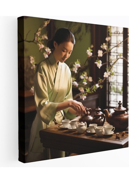 Asya Çay Seremonisi Duvar Dekorasyonu - Asya Kültürel Zarafet Ev Dekorasyonu Geleneksel