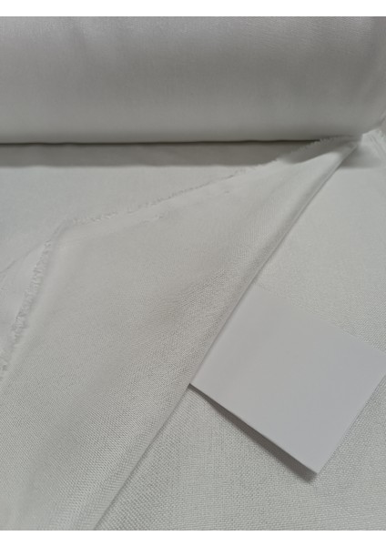 Hasır Keten Fon Perde- Beyaz - Pilesiz Düz Dikim - B2000 indirimleri