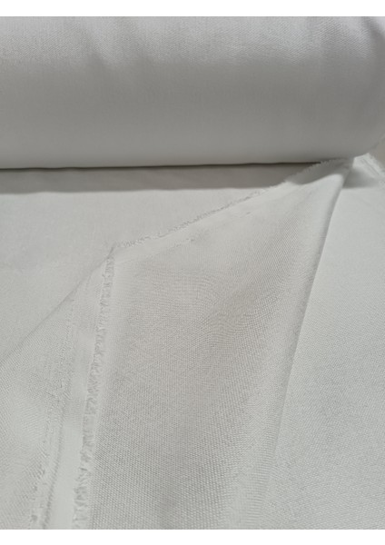 Hasır Keten Fon Perde- Beyaz - Pilesiz Düz Dikim - B2000