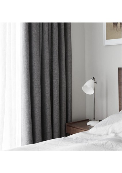 Düz Fon Perde - Gri - Pilesiz Düz Dikim - LD532