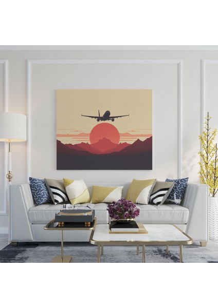Minimalist Uçak Kanvas Tablo - Grafik Tasarım - Duvar Sanatı - Uçak Etkileyici Arka Plan Minimalist Duvar Sanatı fiyatları