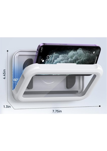 Wiforte Su Geçirmez Duş Telefon Kabı – Duşta Video Izleme Standı, Banyo Için Dokunmatik Ekranlı Duvara Monte Suya Dayanıklı Telefon Saklama Kutusu, Modern Banyo Telefon Tutucu Aparatı
