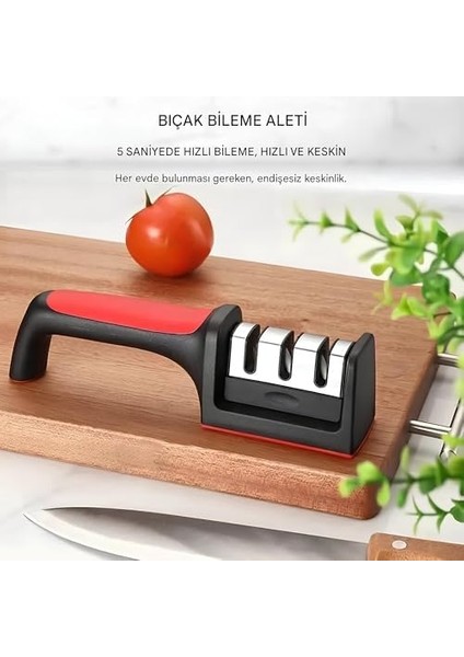 3 Fonksiyonlu Paslanmaz Çelik Bıçak Bileyici - Elmas, Tungsten ve Seramik Bileme - Şef, Mutfak, Meyve, Çakı ve Av Bıçakları Için Ergonomik Bileme Aleti fiyatları
