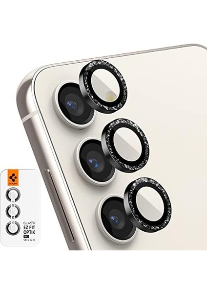 Galaxy S23 Plus / S23 Kamera Lens Camı Koruyucu Kolay Kurulum Glas.tr Ez Fit Optik Pro (2 Adet) Black Glitter - AGL06109 fiyatları
