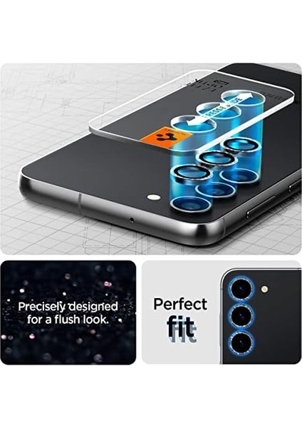 Galaxy S23 Plus / S23 Kamera Lens Camı Koruyucu Kolay Kurulum Glas.tr Ez Fit Optik Pro (2 Adet) Black Glitter - AGL06109 modelleri