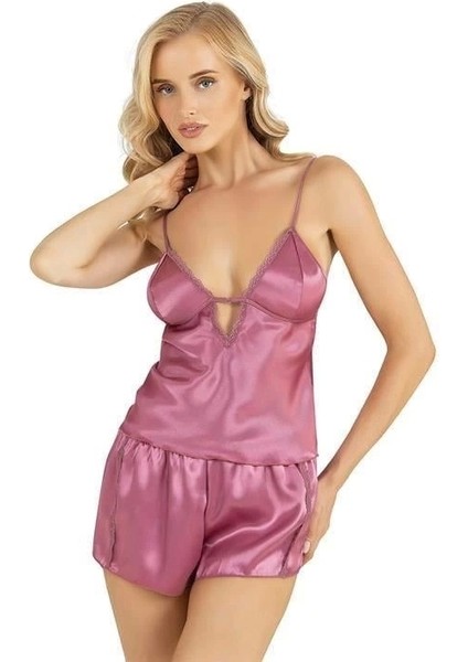 Arias Closet Gülkurusu Saten Şort Takımı 9207