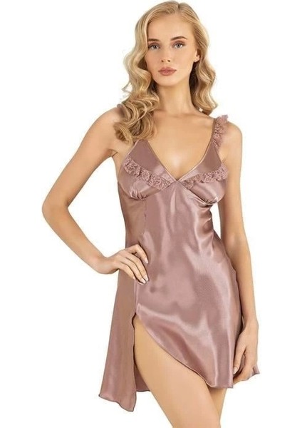 Arias Closet Vizon Kısa Saten Gecelik 8237