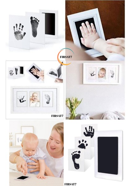 Toksik Olmayan Mürekkepsiz Baskı Kiti Yenidoğan ve 0-1 Yaş Uyumlu Bebek El Ayak Izi Seti 1 Adet