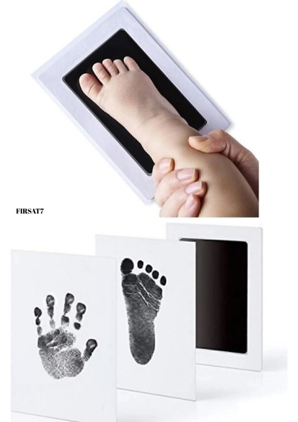 Toksik Olmayan Mürekkepsiz Baskı Kiti Yenidoğan ve 0-1 Yaş Uyumlu Bebek El Ayak Izi Seti 1 Adet