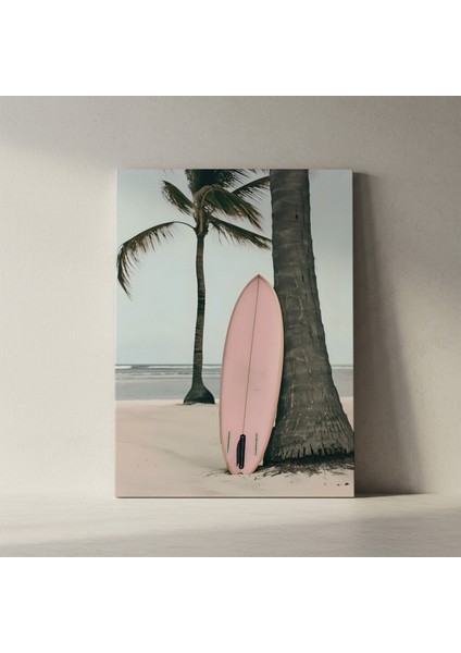 Pembe Sörf Tahtası Plaj Dekorasyonu Tablosu fiyatları