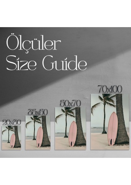 Pembe Sörf Tahtası Plaj Dekorasyonu Tablosu modelleri