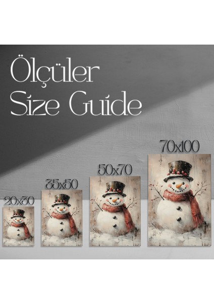 Kış Kardan Adamı Yağlıboya Tablosu modelleri